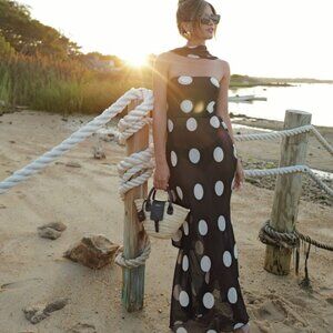 For Love & Lemons Justina Sheer Coverup Maxi Dress